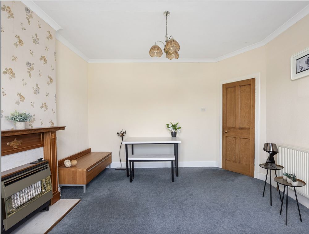 a Blackswan Lane property — living space before refurbishment by Blackswan Lane